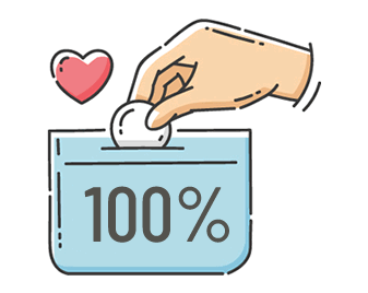 100% Donation policy